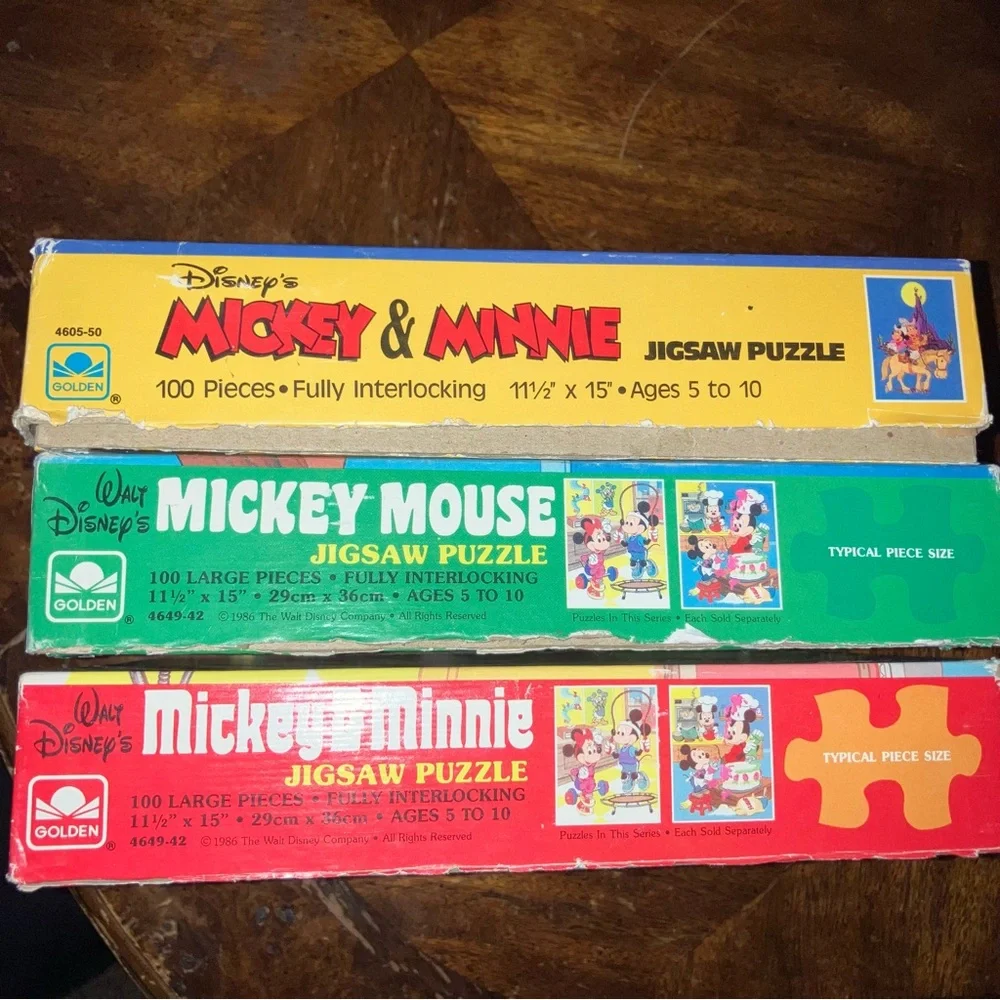1986 Disney Mickey & Minnie‎ Mouse Puzzle Set